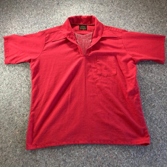 Sears Other - Sears The Mens Store Polo Shirt Mens Adult XL Red 3/4 Short Sleeve Vintage Perma